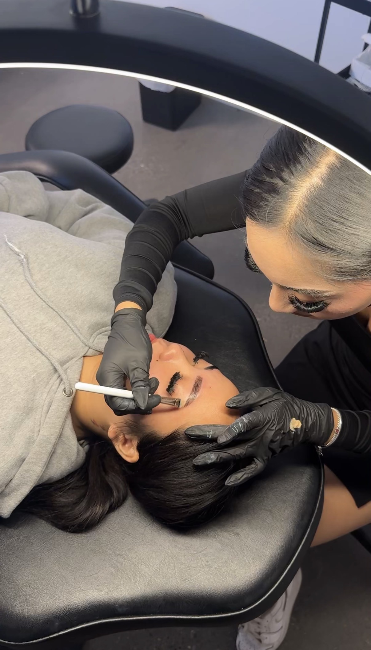 Brow service in progress